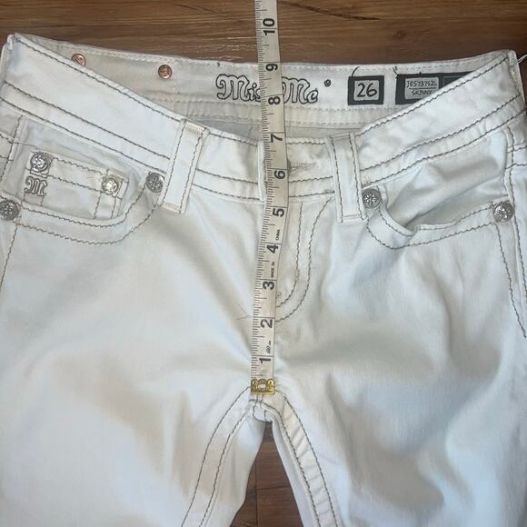 White Vintage Low Rise Miss Me Skinny Jeans Size 26 Style #JE573752L - Picture 10 of 11
